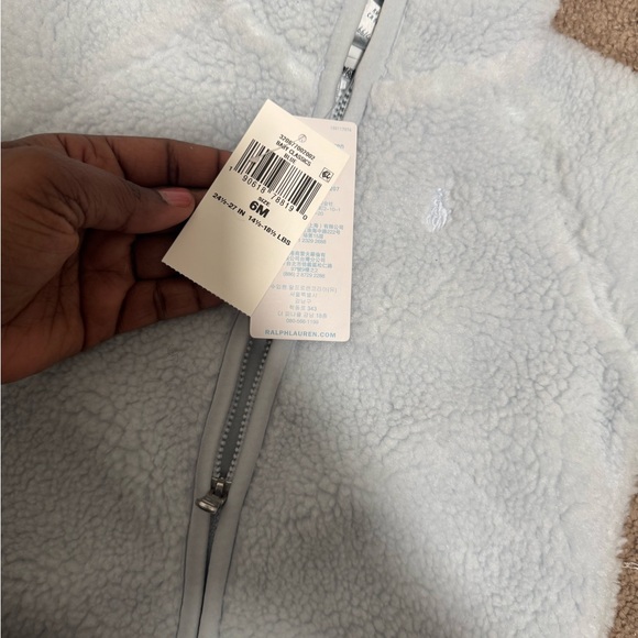 Polo Ralph Lauren Soft Blue Hooded Footie - Picture 4 of 4